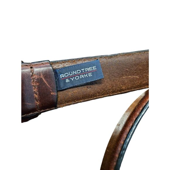 Roundtree & Yorke Brown leather Men's Belt sz 42 - Picture 4 of 6